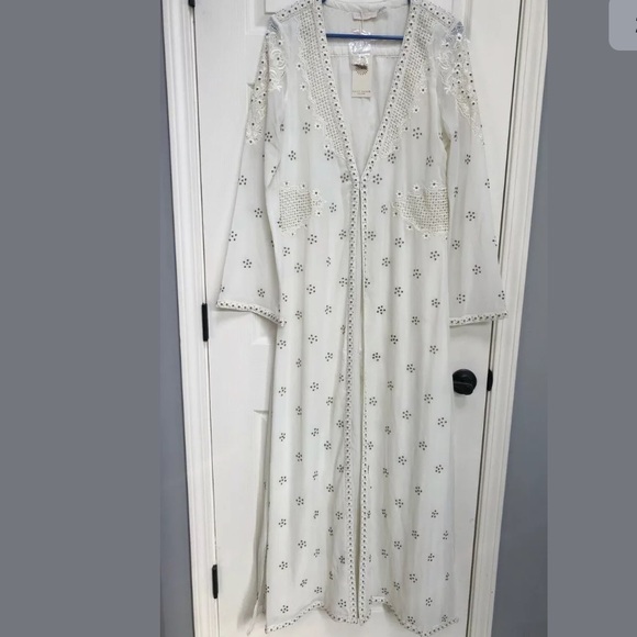 Ramy Brook Alister Bead Embroider Western Duster L - Picture 2 of 6